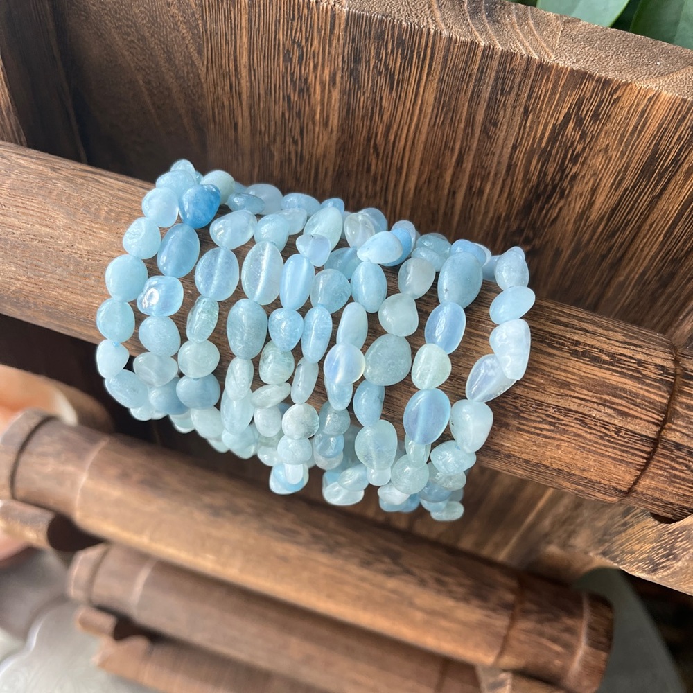 Aquamarine tumble bracelet - Picture 3 of 4